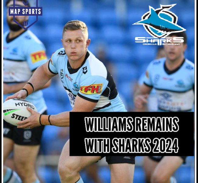 Sharks re-sign Williams until 2024.